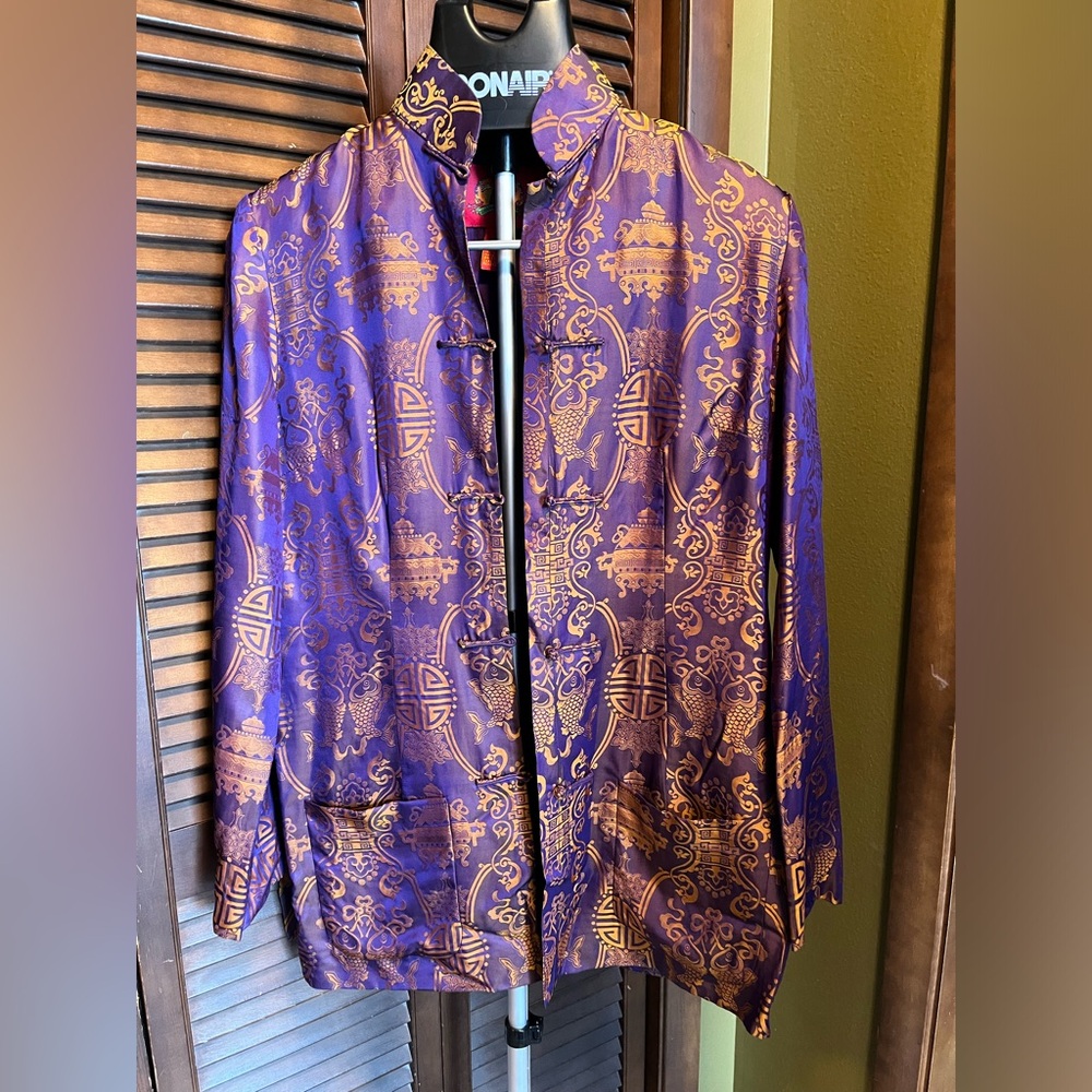 Shanghai Tang Purple and Gold Harso